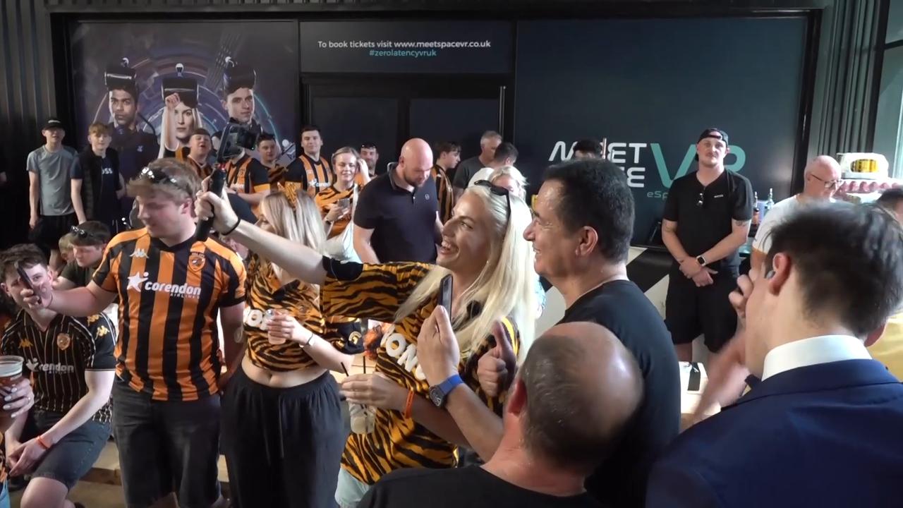 Video thumbnail for US: Hull City's Turkish chair Ilicali meets fans ahead of high-stakes Wembley final.