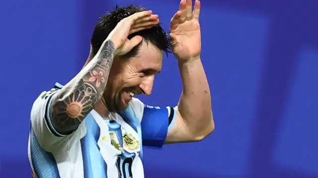 Video thumbnail for Messi becomes joint World Cup all-time scorer with hat trick against Algeria