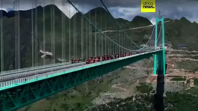 'Video thumbnail for World's tallest bridge completes load test in South West China'