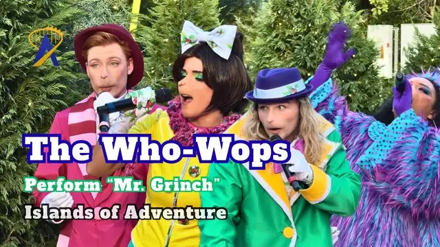 Video thumbnail for The Who-Wops Perform ‘You’re a Mean One Mr. Grinch” at Universal Orlando