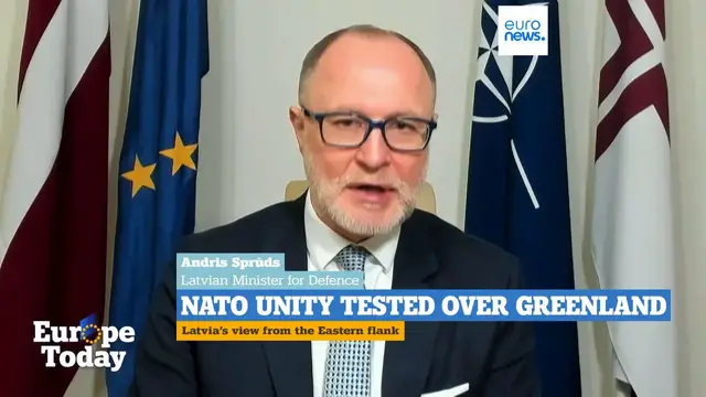 Video thumbnail for US-Denmark spat over Greenland 'not the end at all' of NATO, says Latvian defence minister