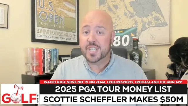 'Video thumbnail for Scottie Scheffler made $50 million in 2025 PGA Tour money'