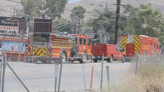 Video thumbnail for US, Los Angeles: Santa Clarita Storage Building Fire.