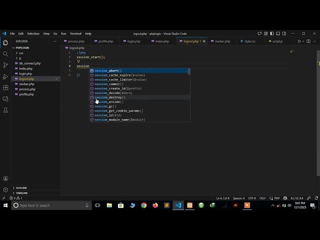 Video thumbnail for #5 PHP Login System For Beginners   logging out user using SESSIONS part 2