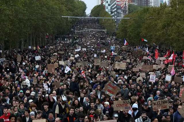 Video thumbnail for Thousands join Paris protests as authorities clamp down on disorder