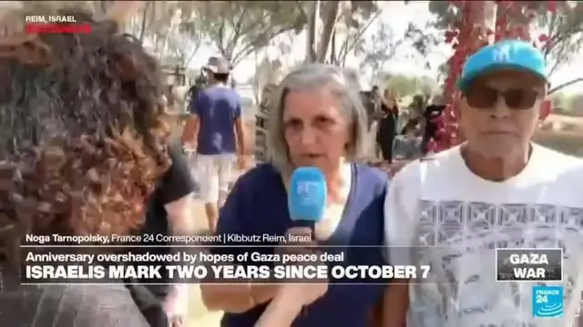 Video thumbnail for Israelis mark two years since October 7