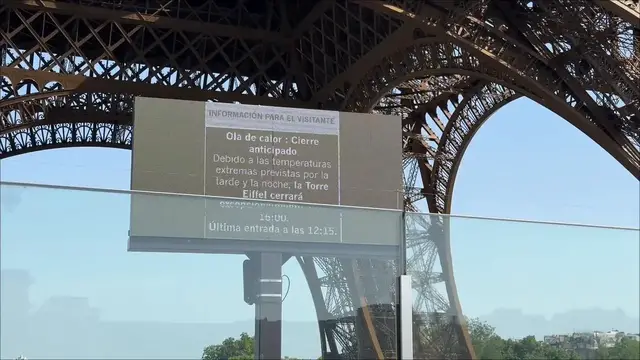 Video thumbnail for France: France's iconic Eiffel Tower closes early as heatwave grips Paris.