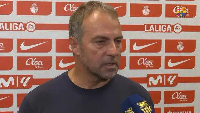'Video thumbnail for 'I'm not happy' - Flick after Barca win 3-0 at 9-man Mallorca'