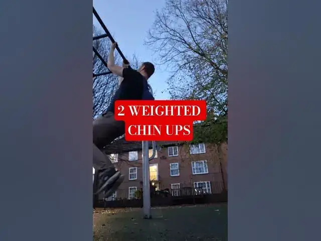 Video thumbnail for 2 WEIGHTED CHIN UPS #chinups #strength #fitness