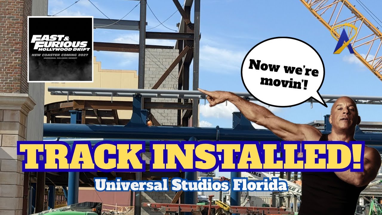 Video thumbnail for First Track Pieces Installed, Fast and Furious Hollywood Drift - Universal Studios Florida