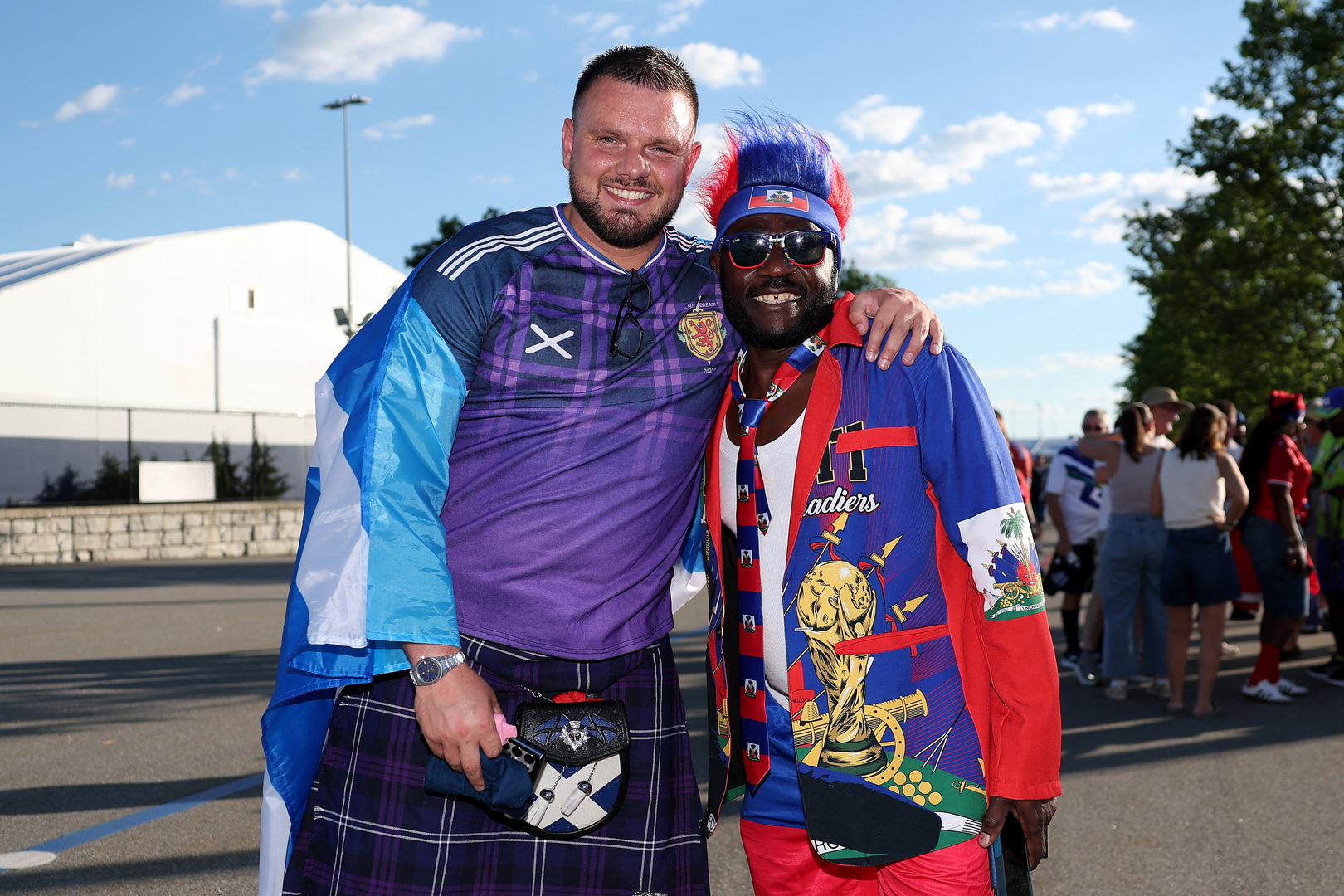 Video thumbnail for Haiti fans in the streets, Scotland faithful in kilts