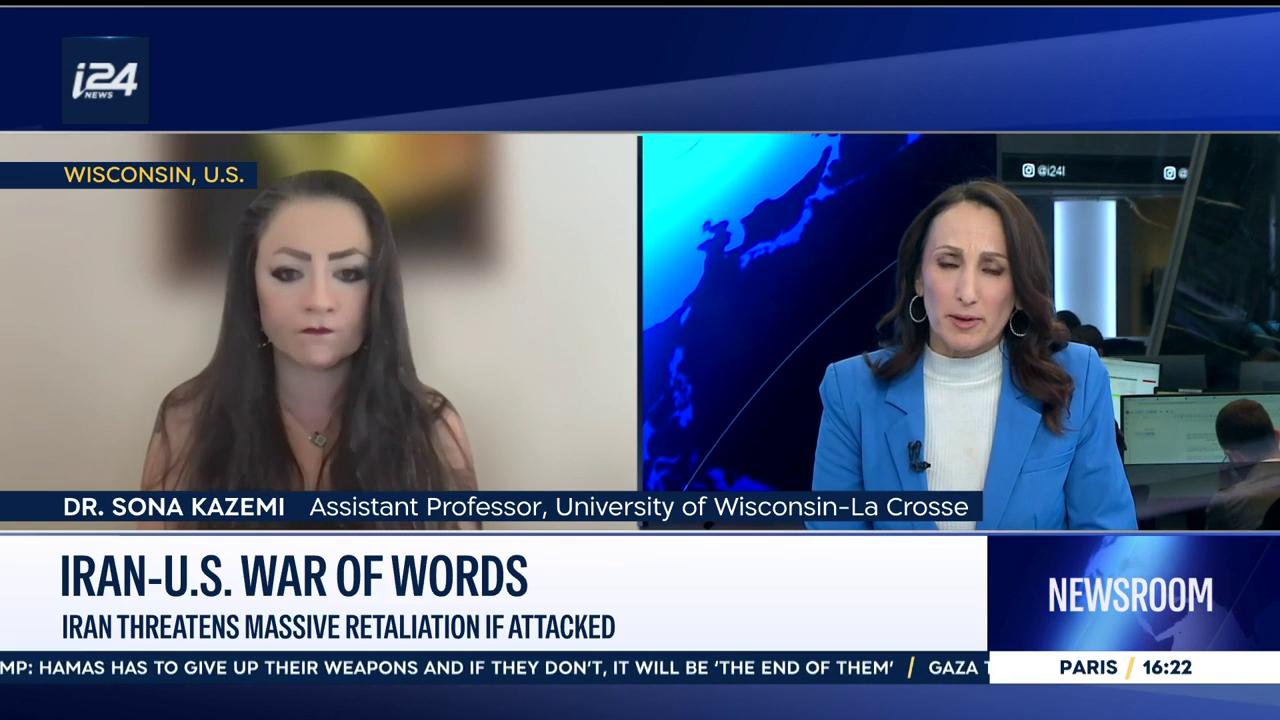 Video thumbnail for Iran-U.S. war of words: Iran threatens massive retaliation attacked