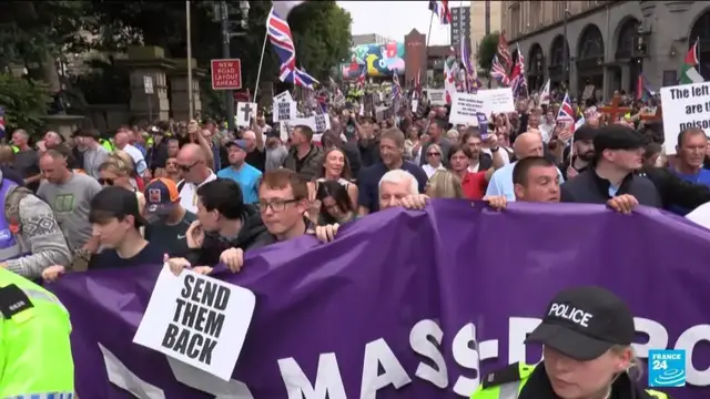 'Video thumbnail for Asylum hotel protesters met by counter-demonstrators across UK'