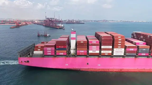 Video thumbnail for China: Qingdao Port Foreign Trade Containers 4.