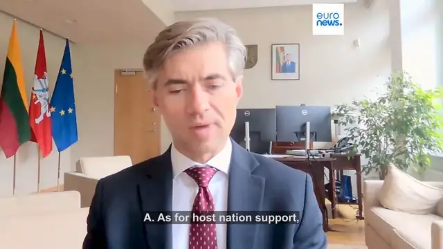 Video thumbnail for Germany's brigade key to deterring Russia, Lithuanian FM tells Euronews