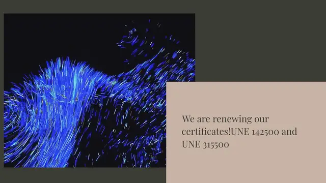 Video thumbnail for We are renewing our certificates! UNE 142500 and UNE 315500