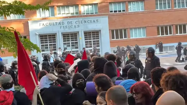 Video thumbnail for Spain: Five Arrested as Police Clash With Students at Madrid’s Complutense University.