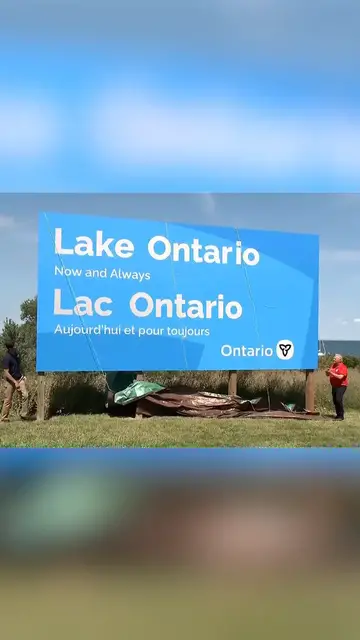 Video thumbnail for Canada unveils huge new Lake Ontario sign in snub to Trump