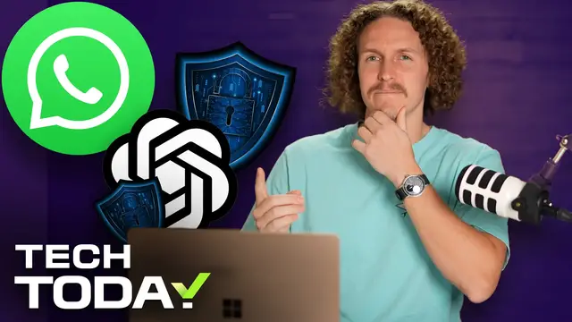 'Video thumbnail for WhatsApp on Apple Watch, OpenAI Unveils Agentic Security Tool, Microsoft Copilot Releases New AI Pal | Tech Today'