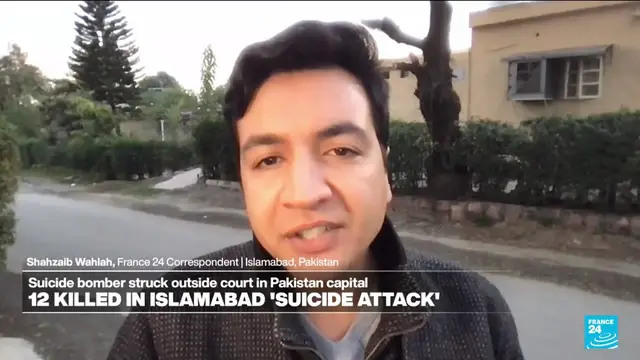 'Video thumbnail for Suicide bomber kills at least a dozen people outside court in Pakistan's capital'