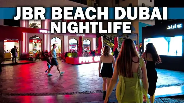 'Video thumbnail for JBR Beach Dubai Nightlife Tour 4K'