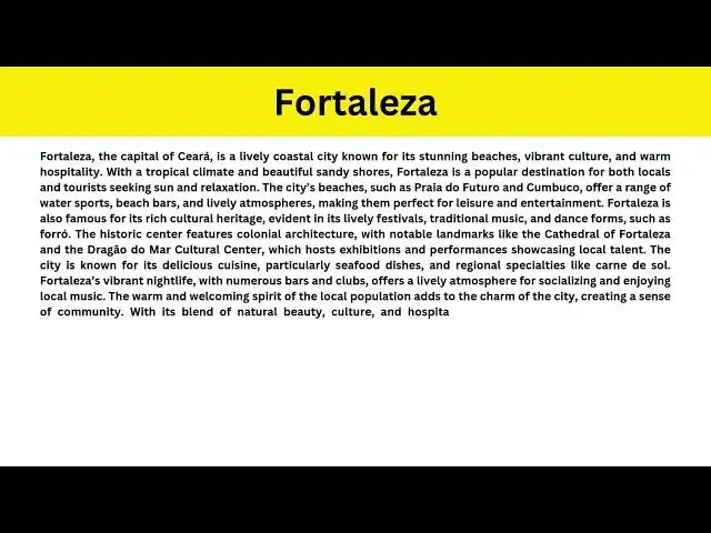 Video thumbnail for Short Paragraph on Fortaleza