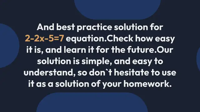 Video thumbnail for  2-2x-5=7 equation:Simple and best practice solution