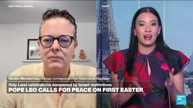 Video thumbnail for Pope urges world to 'lay down arms" and names no wars in Easter blessing