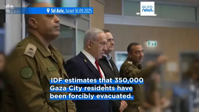 'Video thumbnail for 350,000 Palestinians evacuate Gaza City on first day of military operation, IDF says'