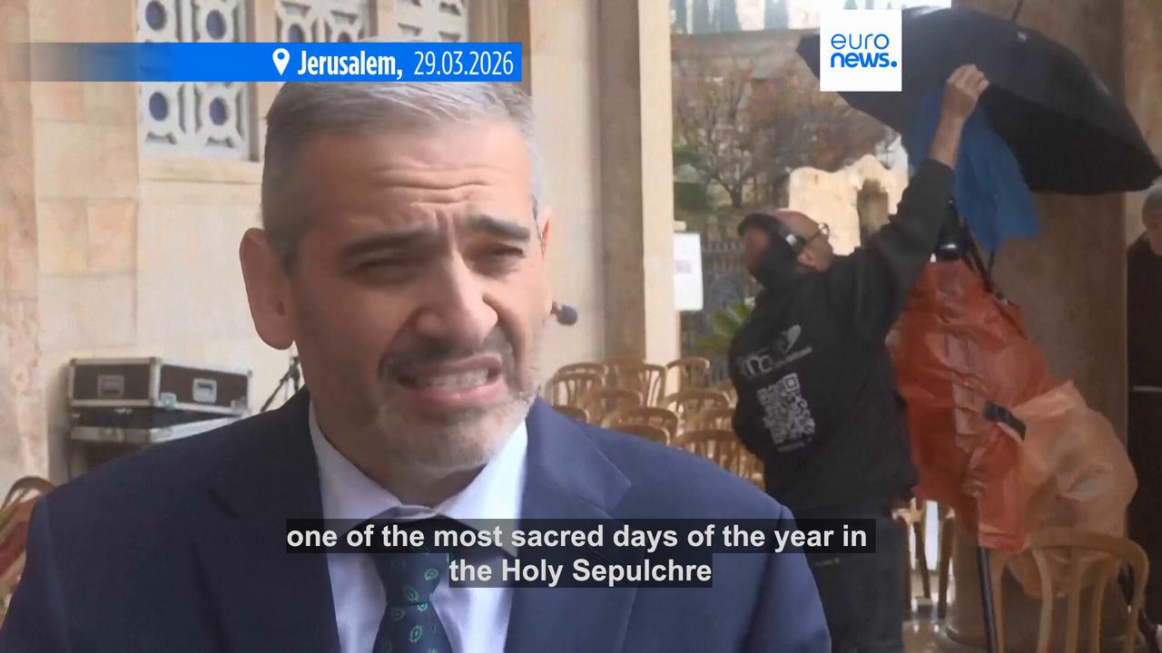 Video thumbnail for Israeli police prevent Jerusalem's Latin Patriarch from celebrating Palm Sunday Mass