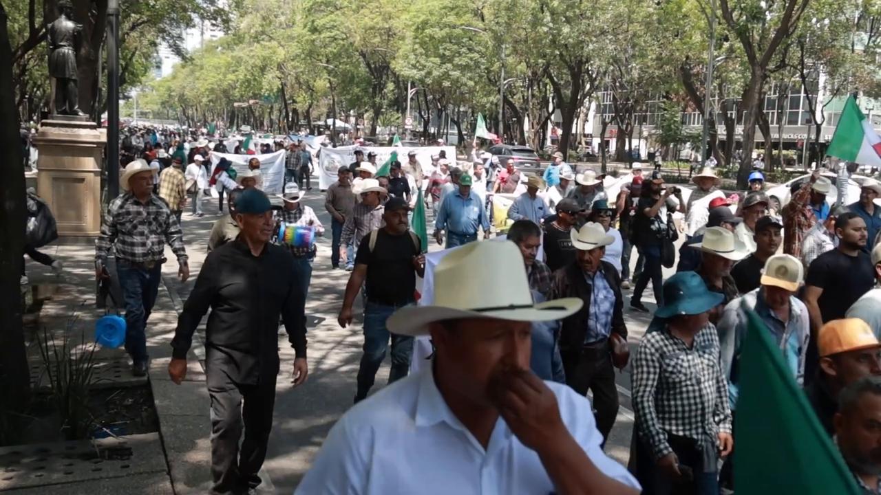 Video thumbnail for Mexico: Farmers and transport workers rally in Mexico City over highway security.