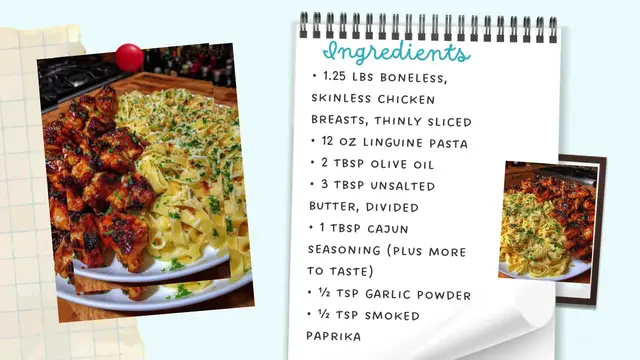 Video thumbnail for Garlic Cajun Chicken with Cheesy Mozzarella Linguine – Bold, Creamy & Irresistible