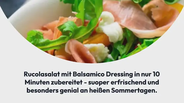 Video thumbnail for Der perfekte Salat für heiße Sommertage – Rucola mit Tomate, Mozzarella & Serrano Schinken