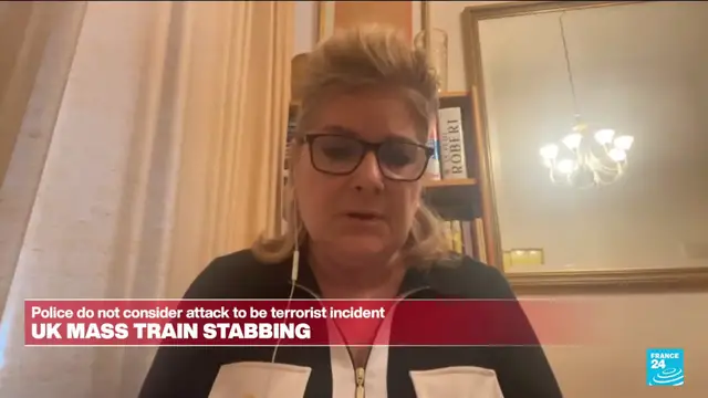 'Video thumbnail for UK: Two Britis arrested for train stabbing, police say not terrorist incident'