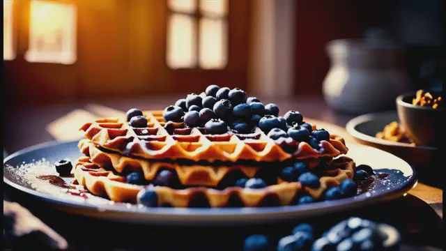 Video thumbnail for Blueberry Cinnamon Waffles
