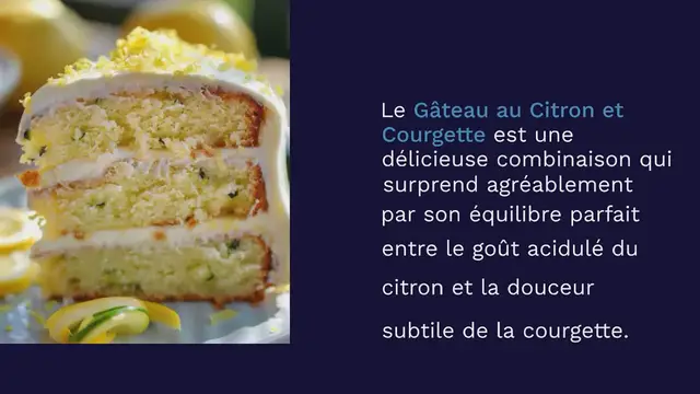 Video thumbnail for Gâteau Citron Courgette : Moelleux et Savoureux