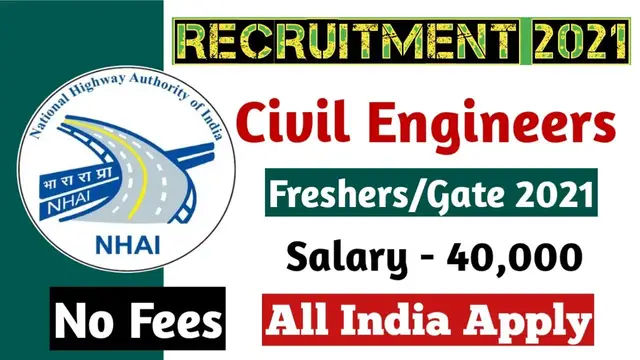 Video thumbnail for NHAI recruitment 2021 for civil engineer |salary 39,000 |Freshers can apply | Gate-2021
