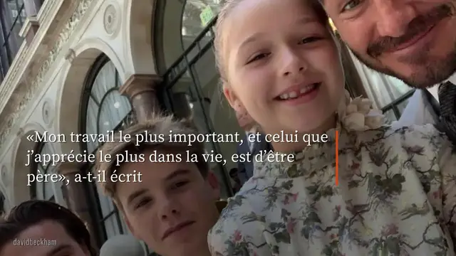 Video thumbnail for David Beckham rend hommage à ses enfants, dont Brooklyn, pour la fête des pères.