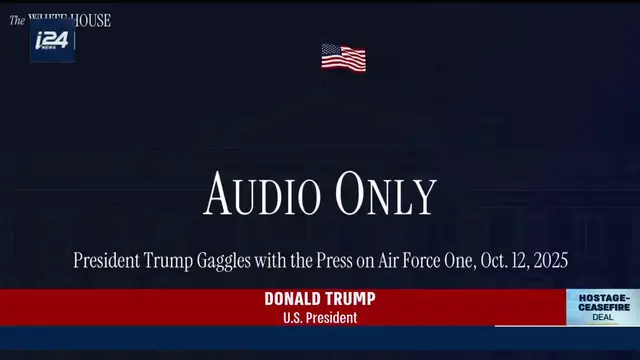 'Video thumbnail for Trump says 'war is over' as he heads to Israel'