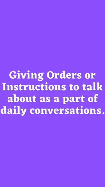 Video thumbnail for Giving Orders or Instructions Part 4