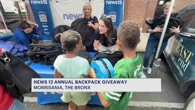 Video thumbnail for Bronx families get a head start on the school year at News 12 backpack giveaway