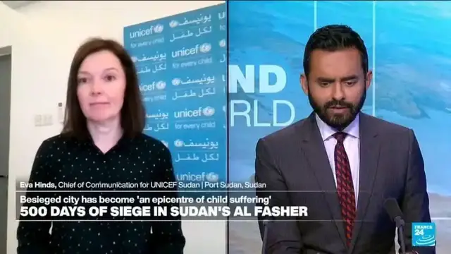 'Video thumbnail for UNICEF says children face starvation and deadly violence in Sudan'