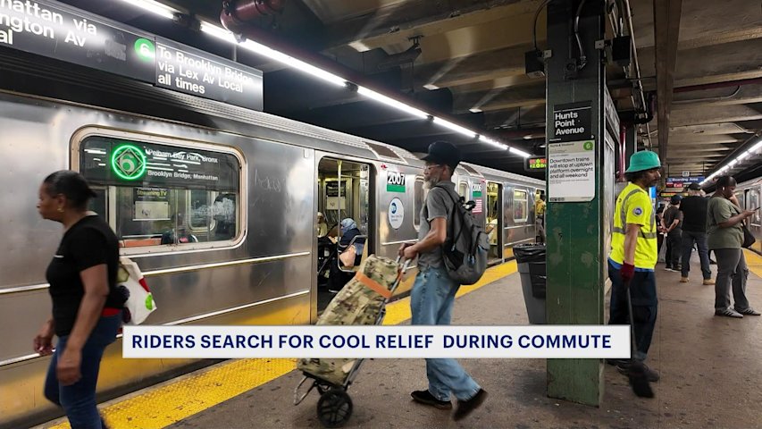 Video thumbnail for Commuters seek relief as temperatures soar into the 90s