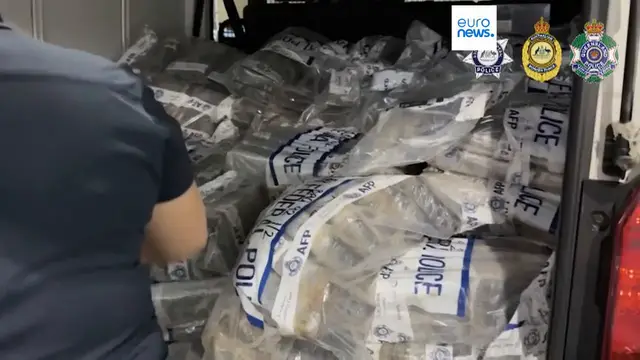 Video thumbnail for Australian police seize nearly 3 tonnes of cocaine in what has become the largest bust on record