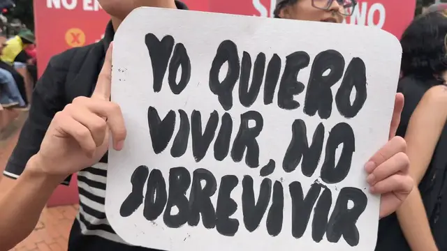 Video thumbnail for Colombia: Supporters of candidate Ivan Cepeda gather in Bogota to protest election results.