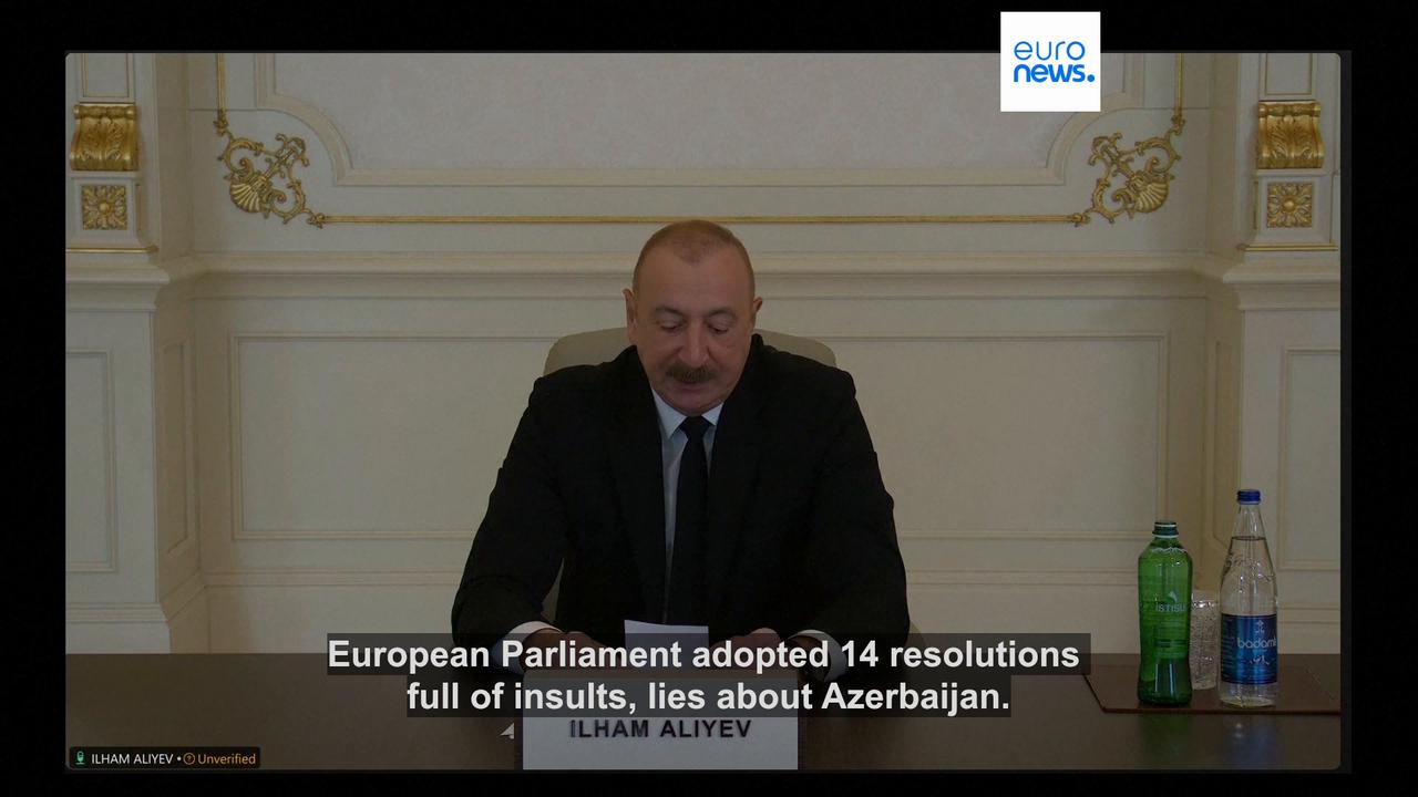 Video thumbnail for Roberta Metsola clashes with Azerbaijan's Aliyev at European summit in Armenia