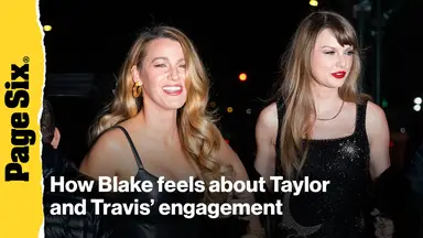 'Video thumbnail for How Blake Lively feels about Taylor Swift's engagement to Travis Kelce'