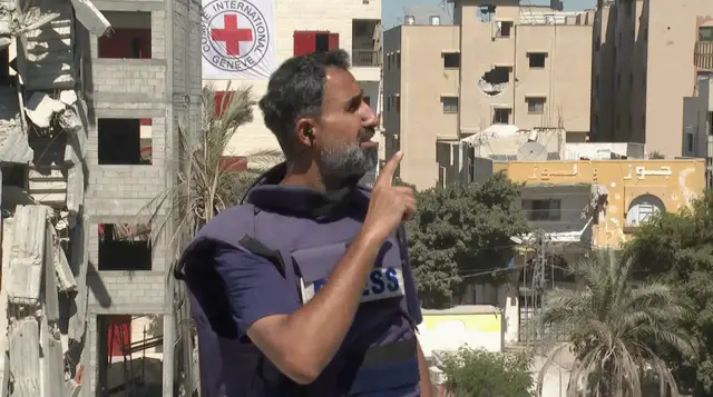 'Video thumbnail for Israeli bomb drops during Al Jazeera reporter’s live'