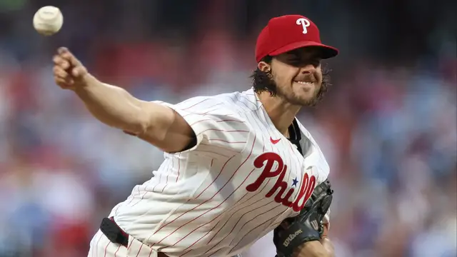 Video thumbnail for Aaron Nola Takes the Mound for Philly Against the Mariners