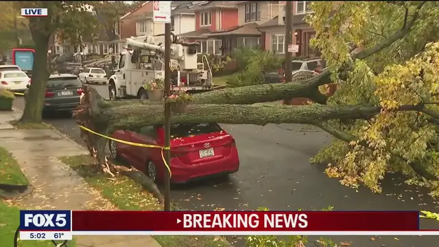 'Video thumbnail for Relentless rain causes street flooding in NYC, Long Island'